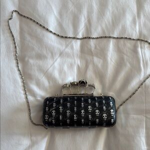 Black Skull Knuckle Clutch Bag